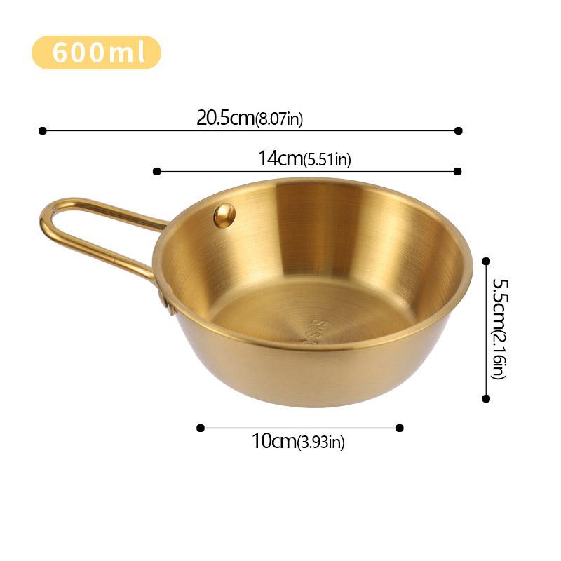 304 Nerezová miska na korejskou kuchyni pro domácnost s rukojetí Misky na rýžové víno Omáčka Kořenící pokrm Servírování jídla Kuchyňské nádobí