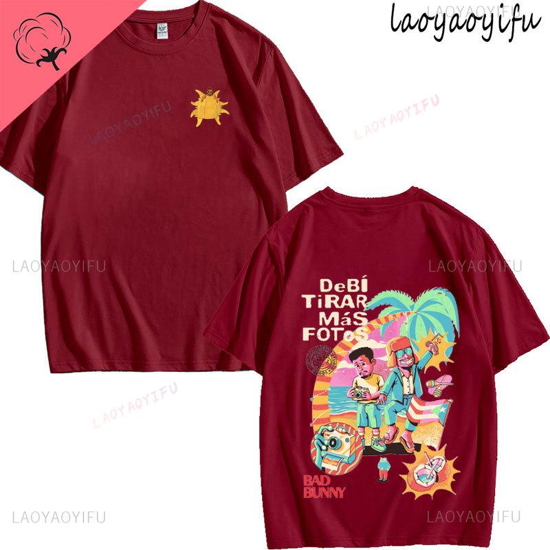 

Bad Bunny Theme Print Summer Tshirt Mens Womens Loose Fashion 100Cotton Breathable Casual Tops ONeck Short Sleeve Tee 4XL