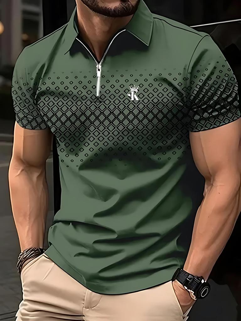 The Men's POLO Shirt for Summer Is Breathable Lightweight Casual and Fashionable with 3D Printing