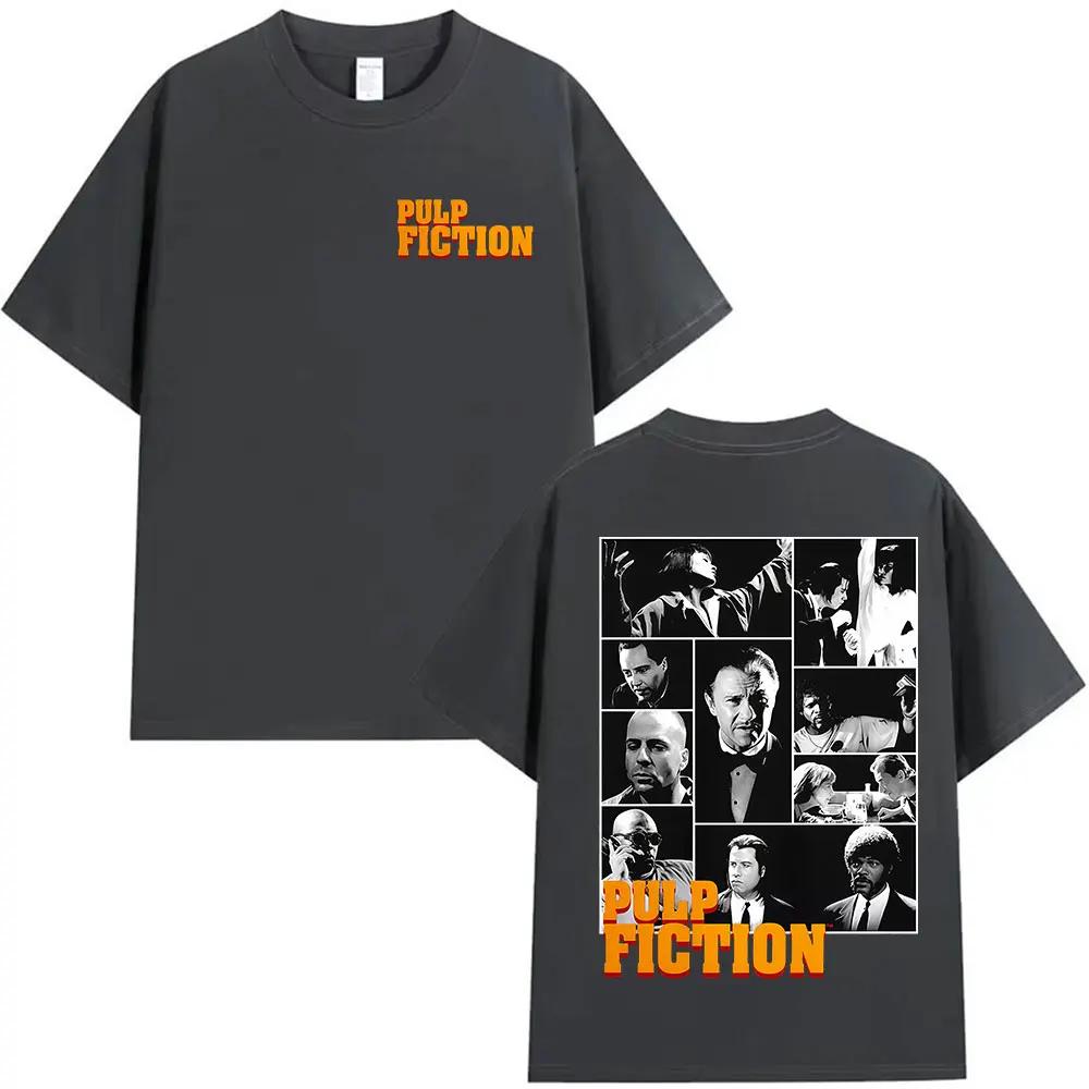 90s Vintage Pulp Fiction Movie Graphic T Shirts Men Women Fashion Cotton Short Sleeve T-shirt Y2k Hip Hop Gothic Clothing Tshirt