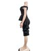 X6293 Fashion Women's Solid Color Sleeveless Ruffle Short Dress