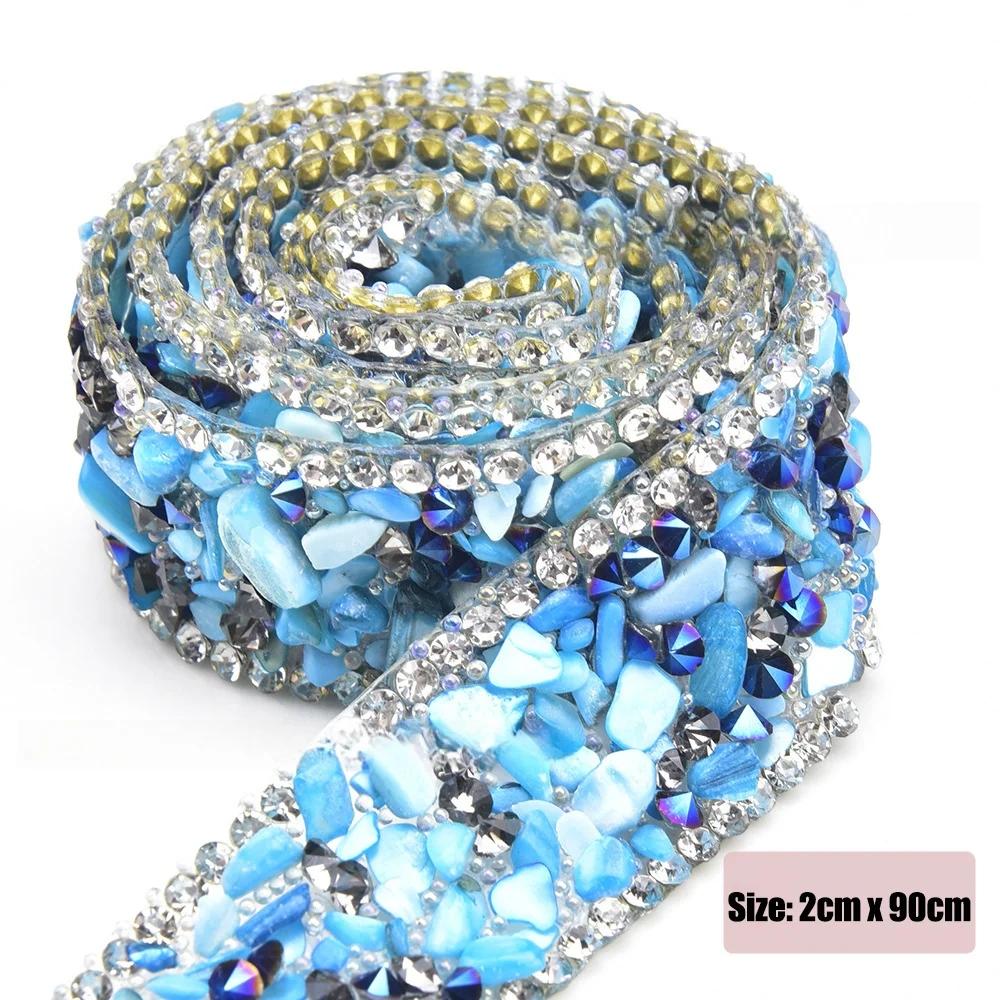 Colored Resin Crushed Stone Diamond Strip Self Adhesive Drill Tape Collective Accessory Ripple Latin Hair Ornament Drill Stick