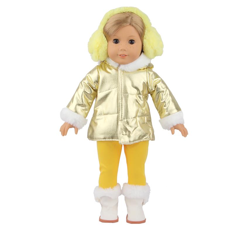 Cute Doll Accessories 18Inch American Doll Hanging Ear Covering Yellow Cartoon Smile Face Winter Clothes For 43cm New Born Doll