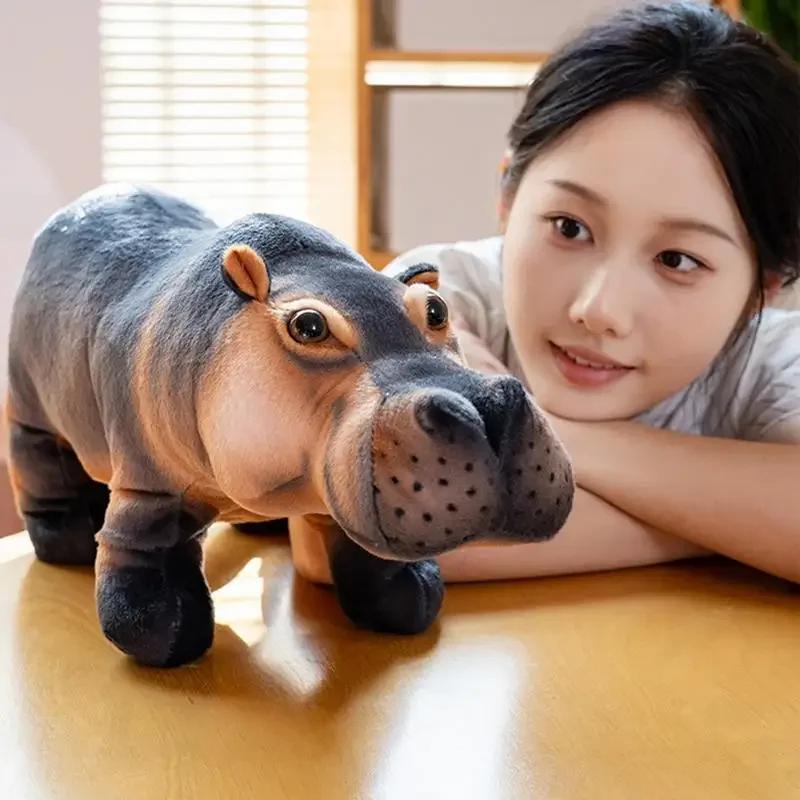 Hippo Plush Soft Hippo Stuffed Animal Pillow Pygmy Hippo Plush Doll Plushies Stuffed Animal Pillow For Kids Boys Girls Room Home