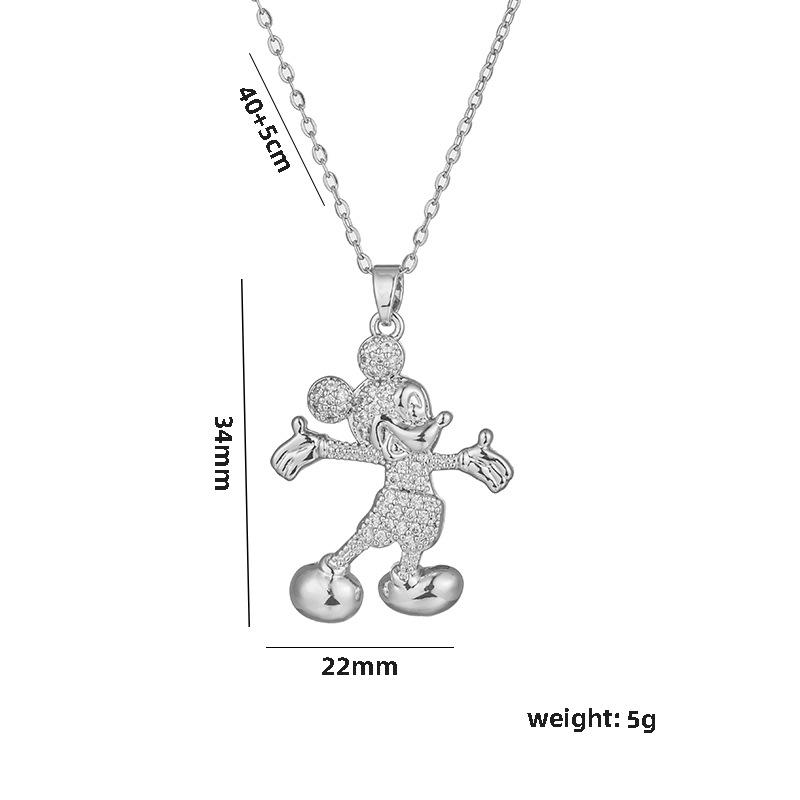 A Piece of Fashionable Cute Cartoon Disney Mickey Minnie Necklace Clavicle Chain Beauty Gift Women Girls Daily Accessories