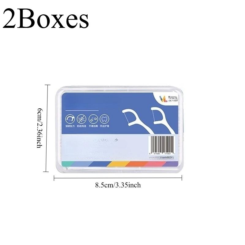 

2Boxes Dental Floss Picks, 50Pcs/Box, Clean Floss Picks, Suitable For Oral Care, No Break & No Shred Floss, Portable Disposable