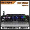 555BT HiFi Stereo Digital Bluetooth Amplifiers Dual Dynamic Screen Sound AMP For Home Car Meeting Karaoke Cinema Max 2500W