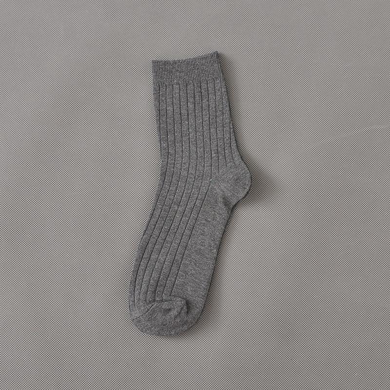 Men's Autumn and Winter Commercial Solid Color Cotton Tube Socks
