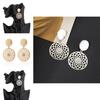 Fashionable Hollow Double Circle Earrings Beautiful Geometric Shape In Gold And Silver
