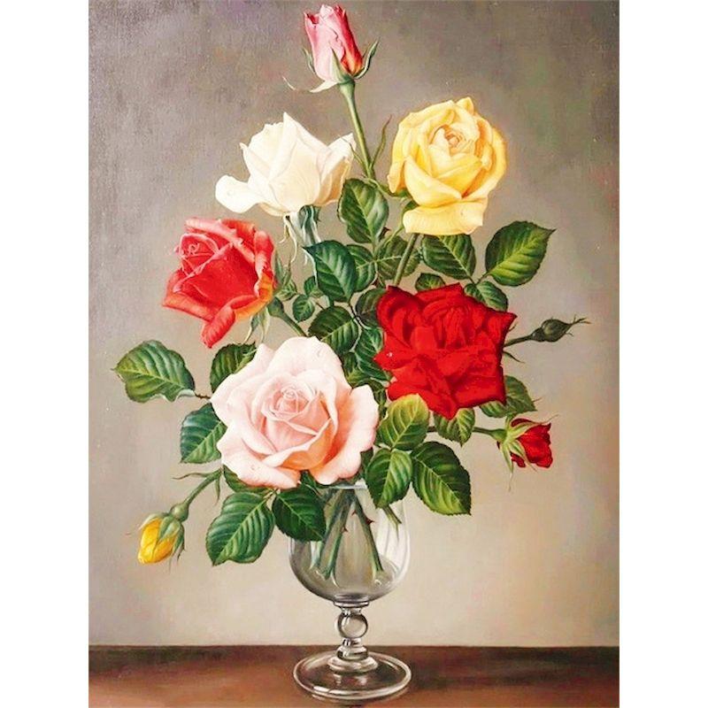 Diamond Embroidery Landscape Full Round Drill 5D Diamond Painting Flower Picture Rhinestone Mosaic Home Decor Wall