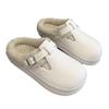 Autumn Winter Fur Clog Slippers Women 2026 Lightweight Non Slip Indoor Cotton Slippers Woman Buckle Decor Soft Sole Birken Shoes