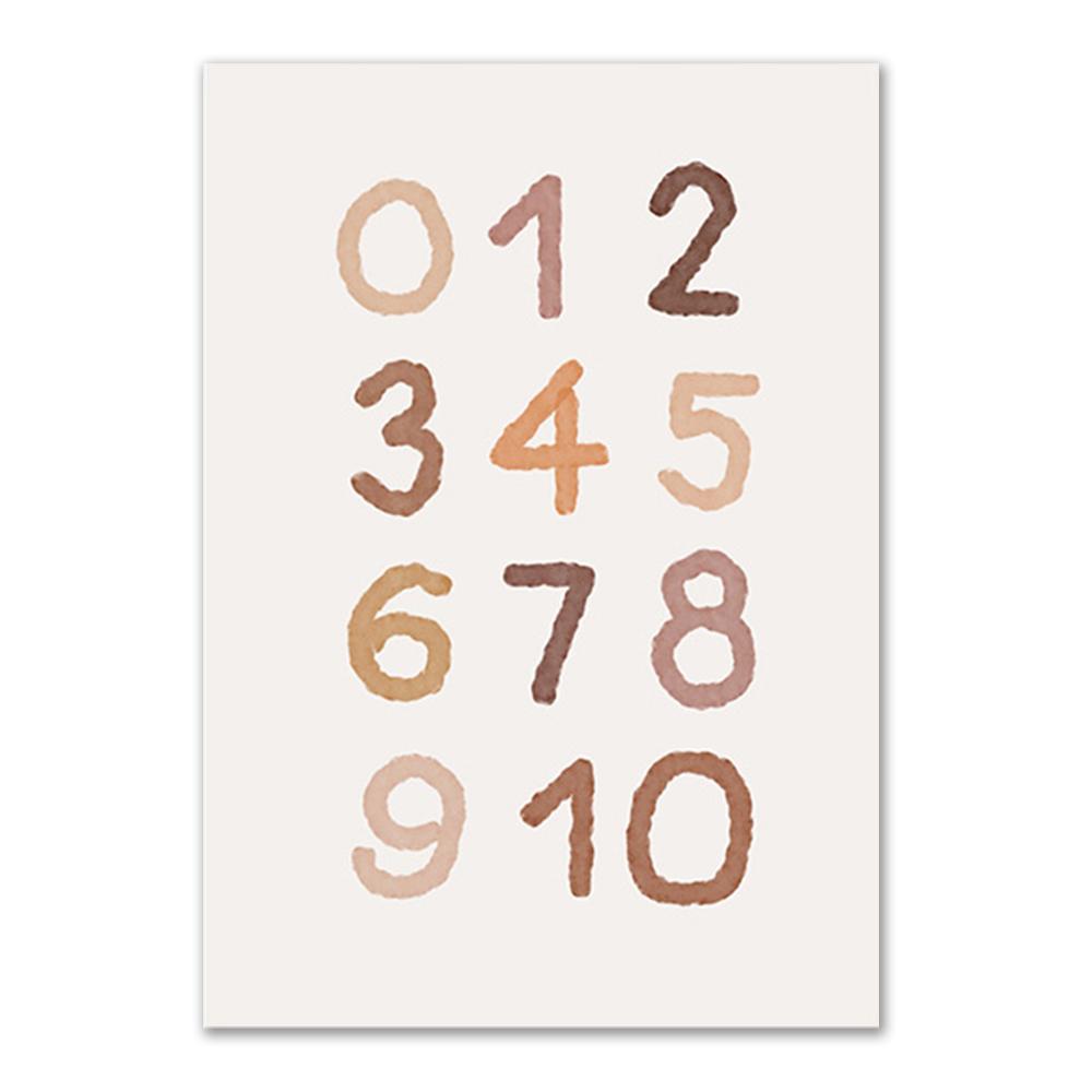 Pepinieră Boho Wall Art Poster Print Sun Rainbow ABC Urs Pânză Picturi Decorare Copii Dormitor Poze de perete Decorare Artă