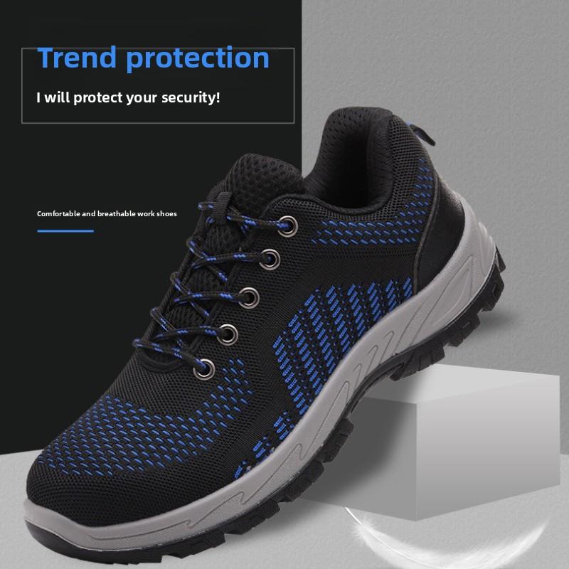 Steel Toe Safety Boots Work Sneakers for Men Anti Smashing Safety Shoes Anti-puncture Work Slip-Resistant Waterproof Lightweight