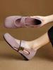 Fashion Women Mary Jane Shoes Summer Fashion Vintage Height Increase Leather Shoes Lightweight Comfortable Outdoor Non Slip Casual Flats