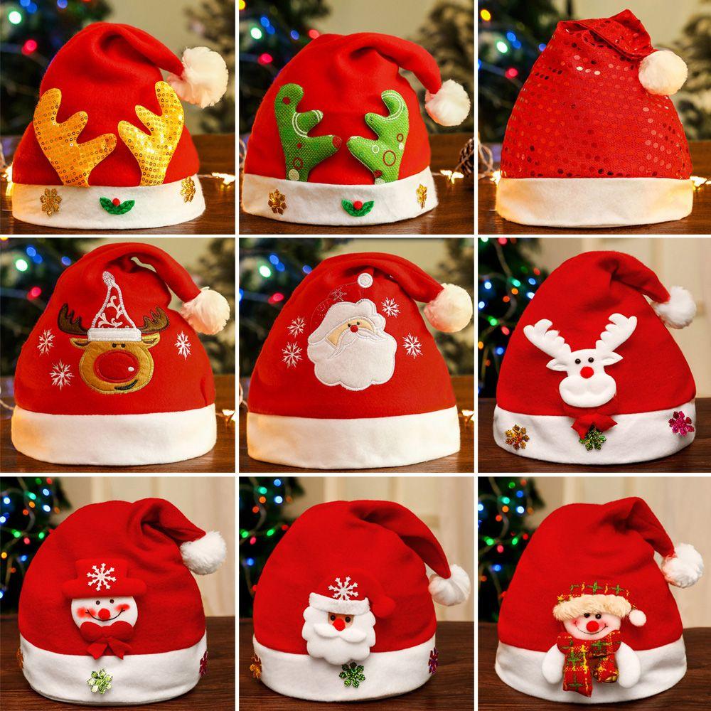 Christmas Gift Classic Cartoon Festival Supplies Plush Santa Claus Cap Christmas Hat