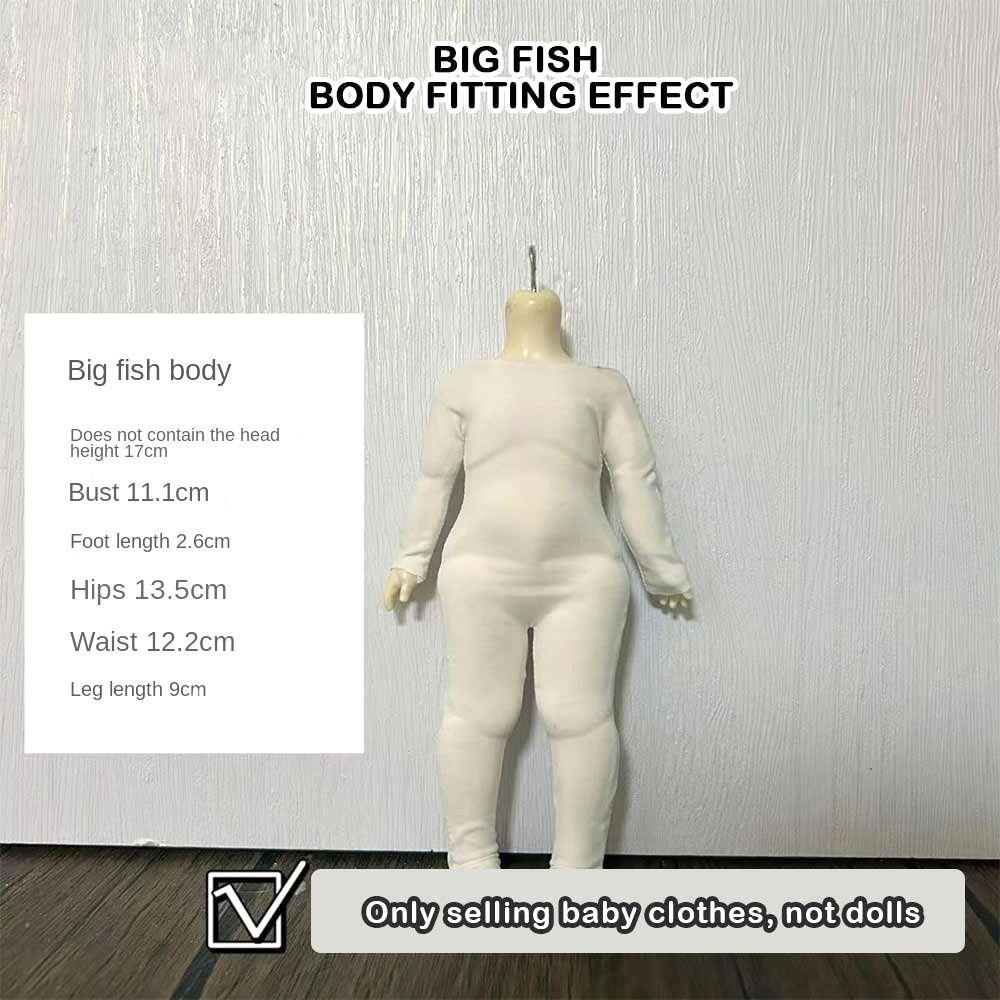 White Doll Elastic Jumpsuit Cute Doll Sleep Clothes for 1/3 1/4 1/6 BJD 30/45/60cm Dolls