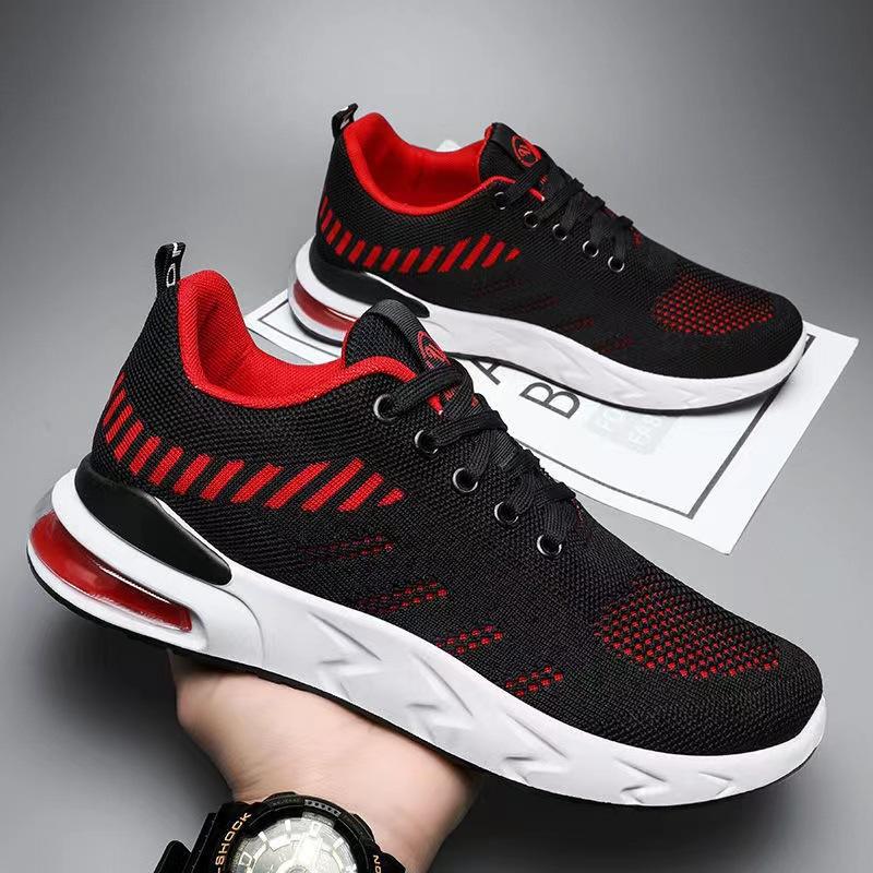 men's sports shoes fly-woven breathable men's mesh shoes summer platform trend air cushion shoes