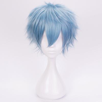 Professional  Anime My Hero Academia Boku No Hiro Akademia Shigaraki Tomura Wigs Short Gray Blue Hair Curly Cosplay Wig + Wig Cap