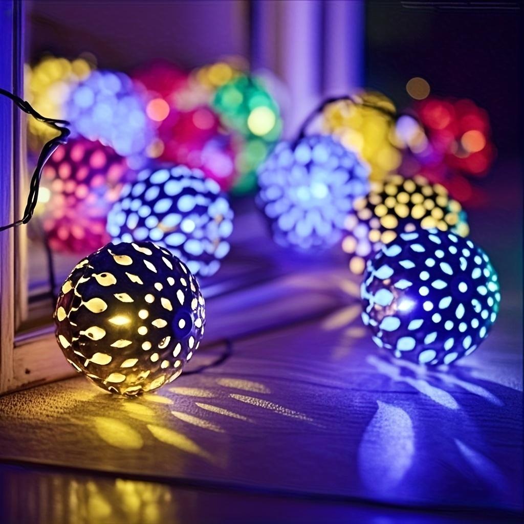 Outdoor Solar Moroccan Ball String Light 30/20 LED Waterproof Fairy Light 8 Mode for Garden Fence Courtyard Christmas Decor Lamp