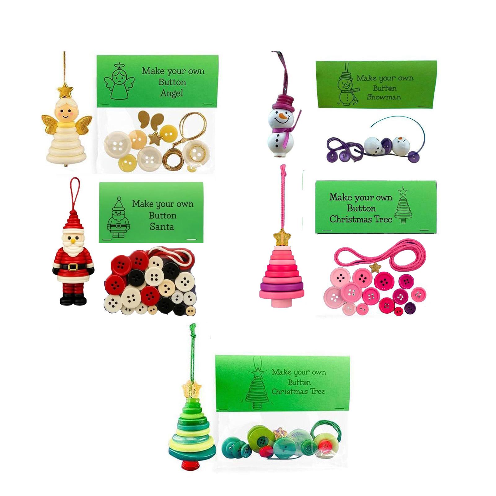 

5 - Button Kit - DIY Button Handmade Kit, Novel Christmas Decorations. Santa and for Creative Decorations Gifts