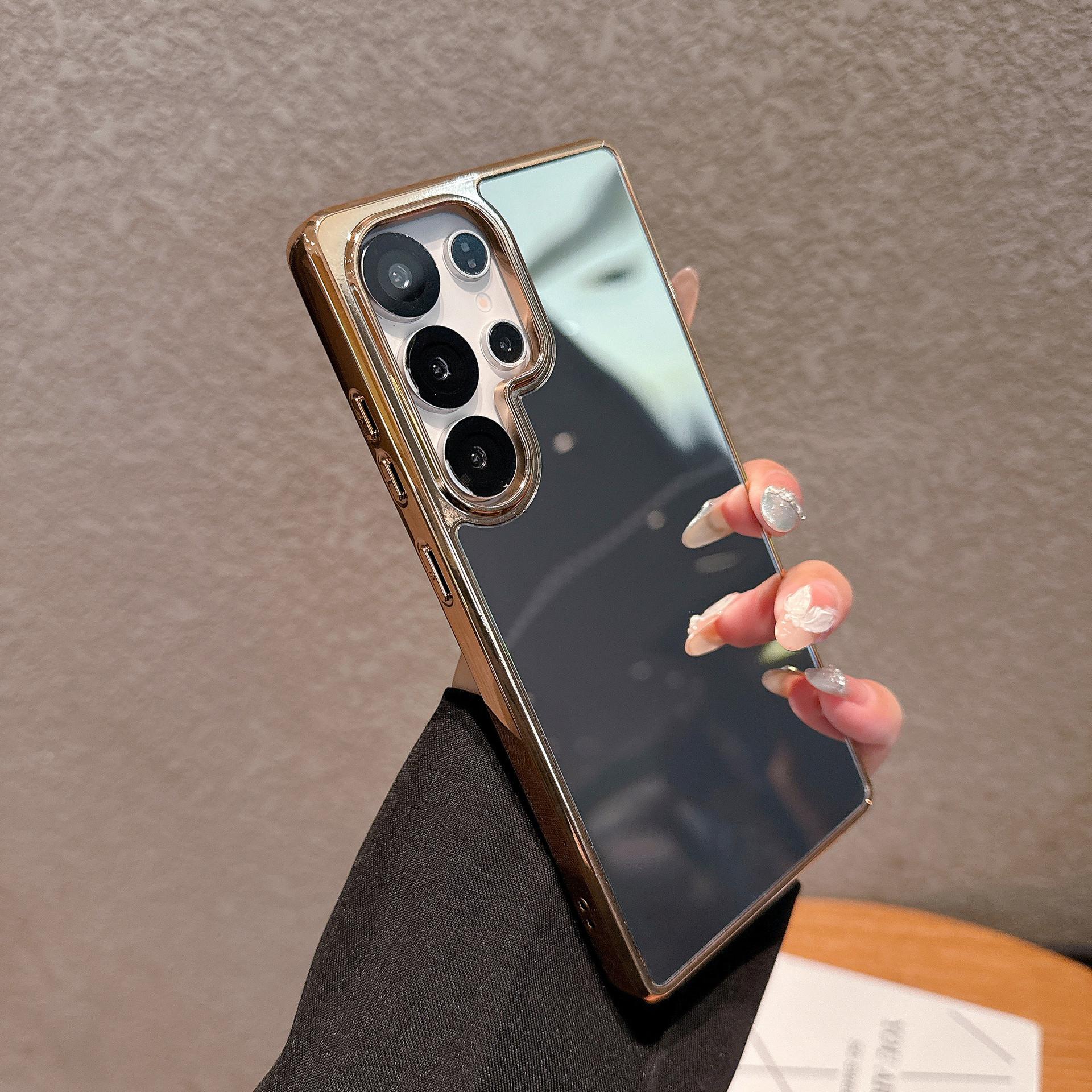 

Samsung S25Edge Гальваническое Косметическое Зеркало Чехол для Мобильного Телефона S24Ultra Полностью Закрытый Противоударный Новый Жесткий Чехол Galaxy S24 FE