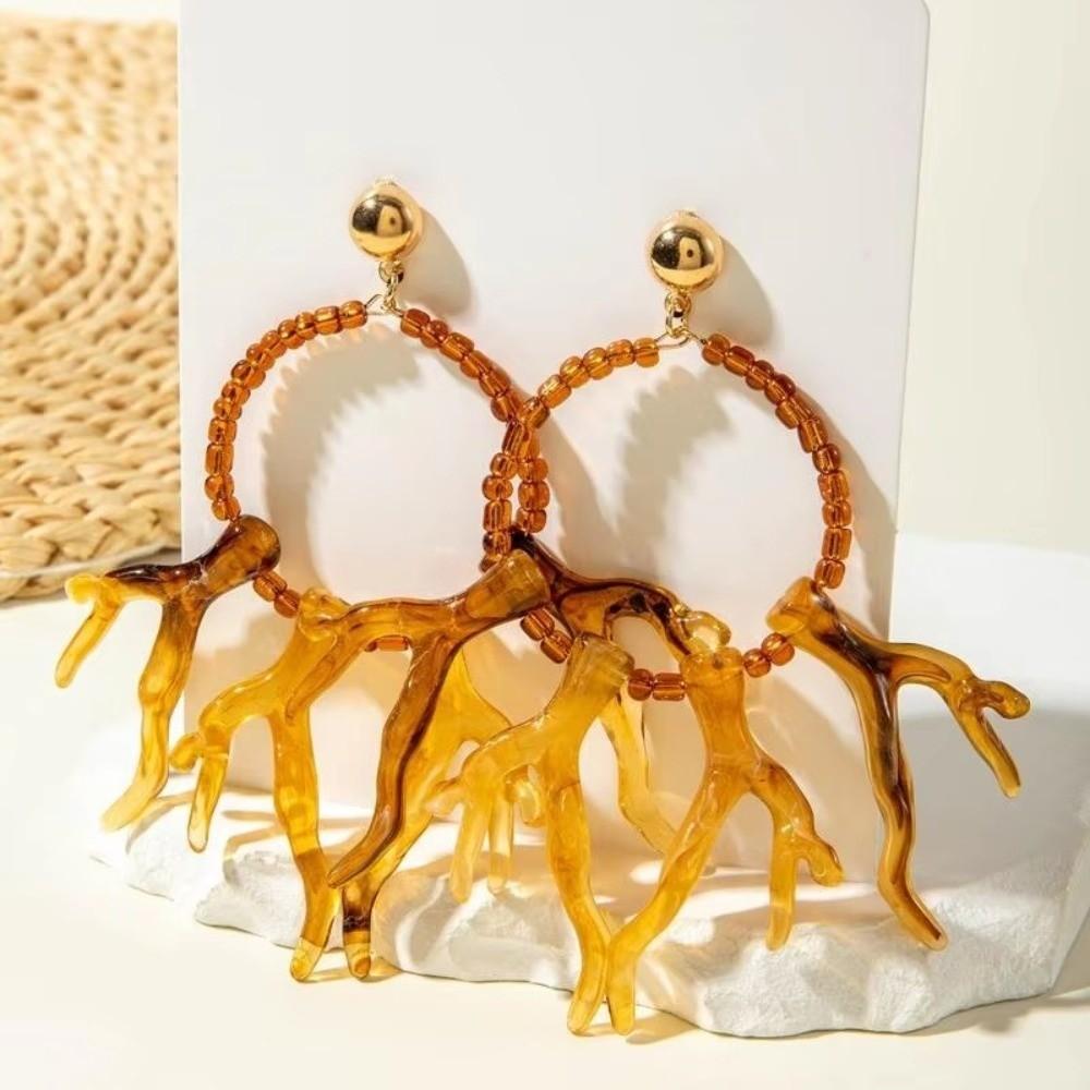 Bohemian Coral Pendant Earring Exaggerated Turquoise Earrings Gifts Womens Trendy Jewelry