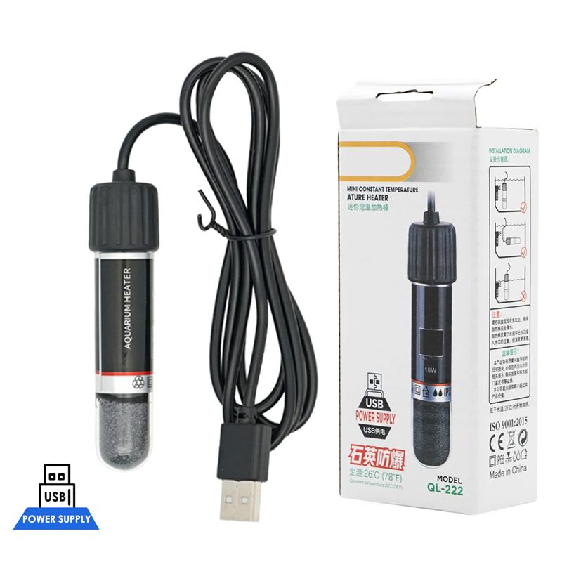 USB Mini Aquarium heating rod for Small Fish Tank 26°C Constant Temperature Aquarium Heater Submersible Thermostat Heater 10W