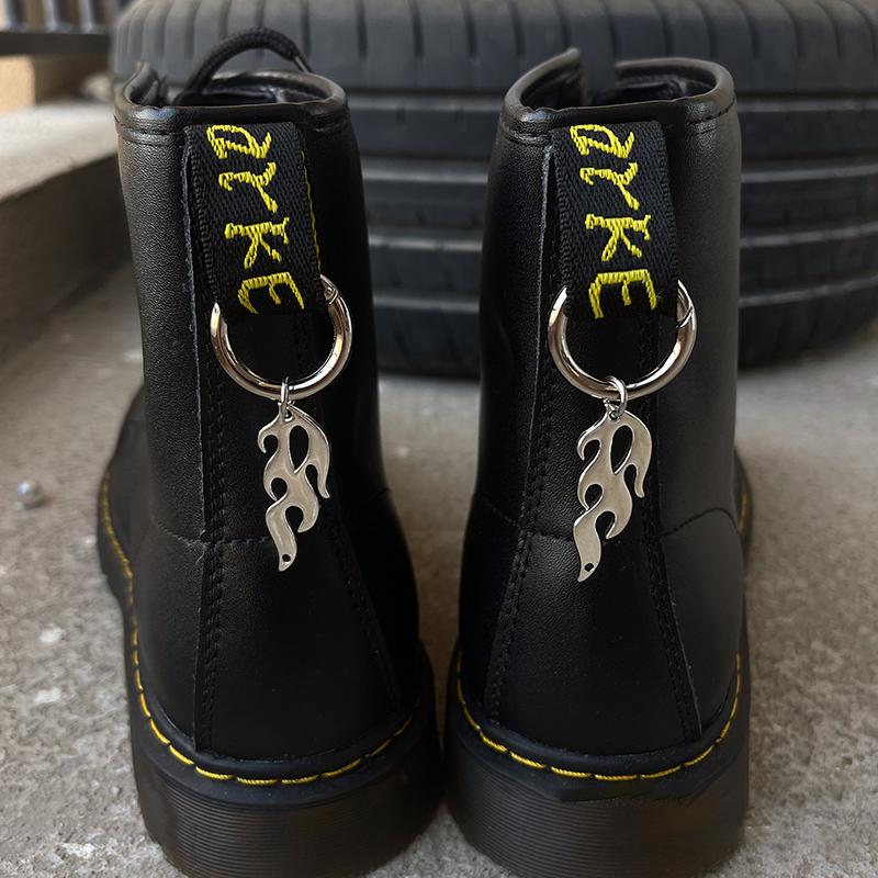 Boucle de chaussure en métal, épée gothique, Serpent de flamme, pentagramme Martens, Punk, bricolage, boucle circulaire détachable, pendentif Animal, accessoires de chaussures