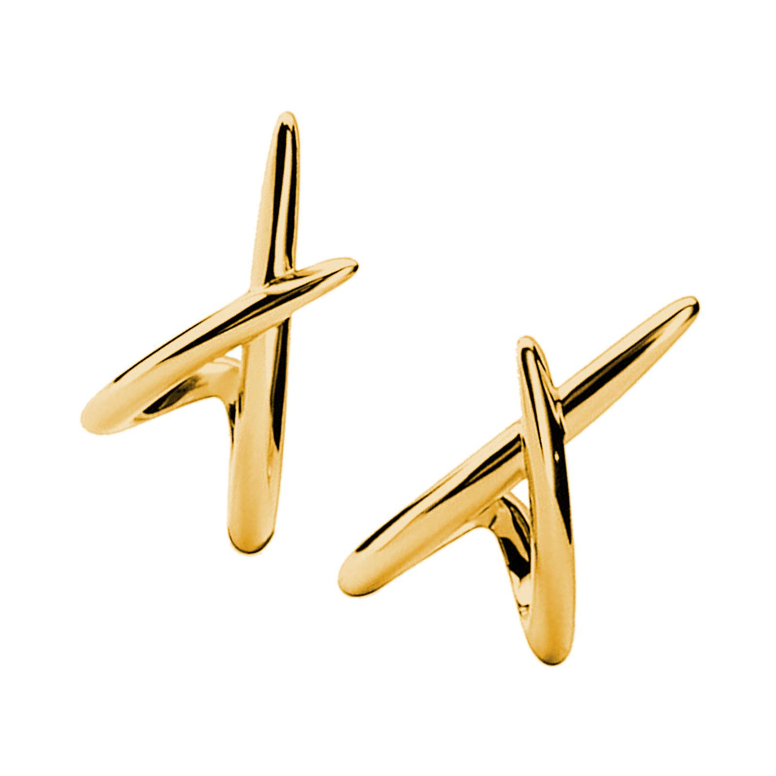 

Versatile 3D Crosses Shape Earrings Accessory In Gold or Silver Tone Perfect For Everyday Wear Or Special Occasions T1 золотой