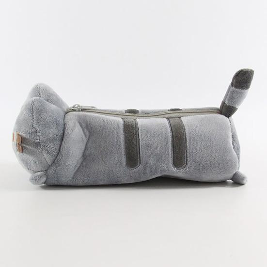 3D Plush Cat Pencil Case Zipper Closure Soft Stuffed Animal Stationery Cartoon Storage Pen Bag Student School Supplies