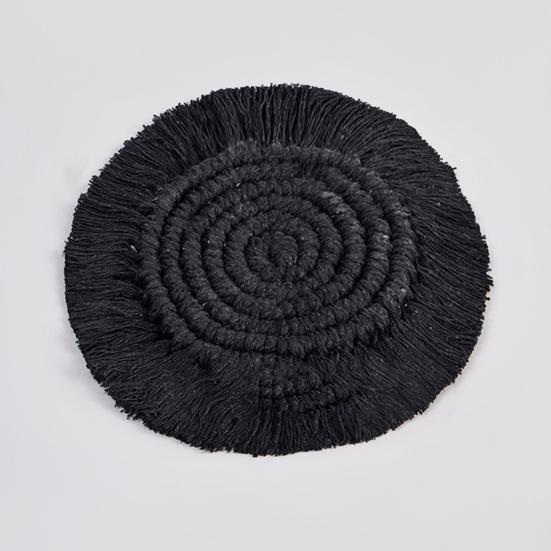 Cup Mat Highly Absorbent Braided Drink Coaster Solid Color Heat-Resistant Reusable Woven Coaster Cup Pad