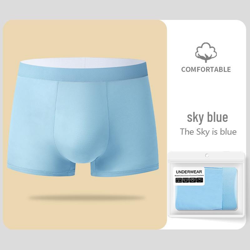 Men's Ice Silk Antibacterial Boxer Briefs - Comfortable, Breathable Underwear for Summer