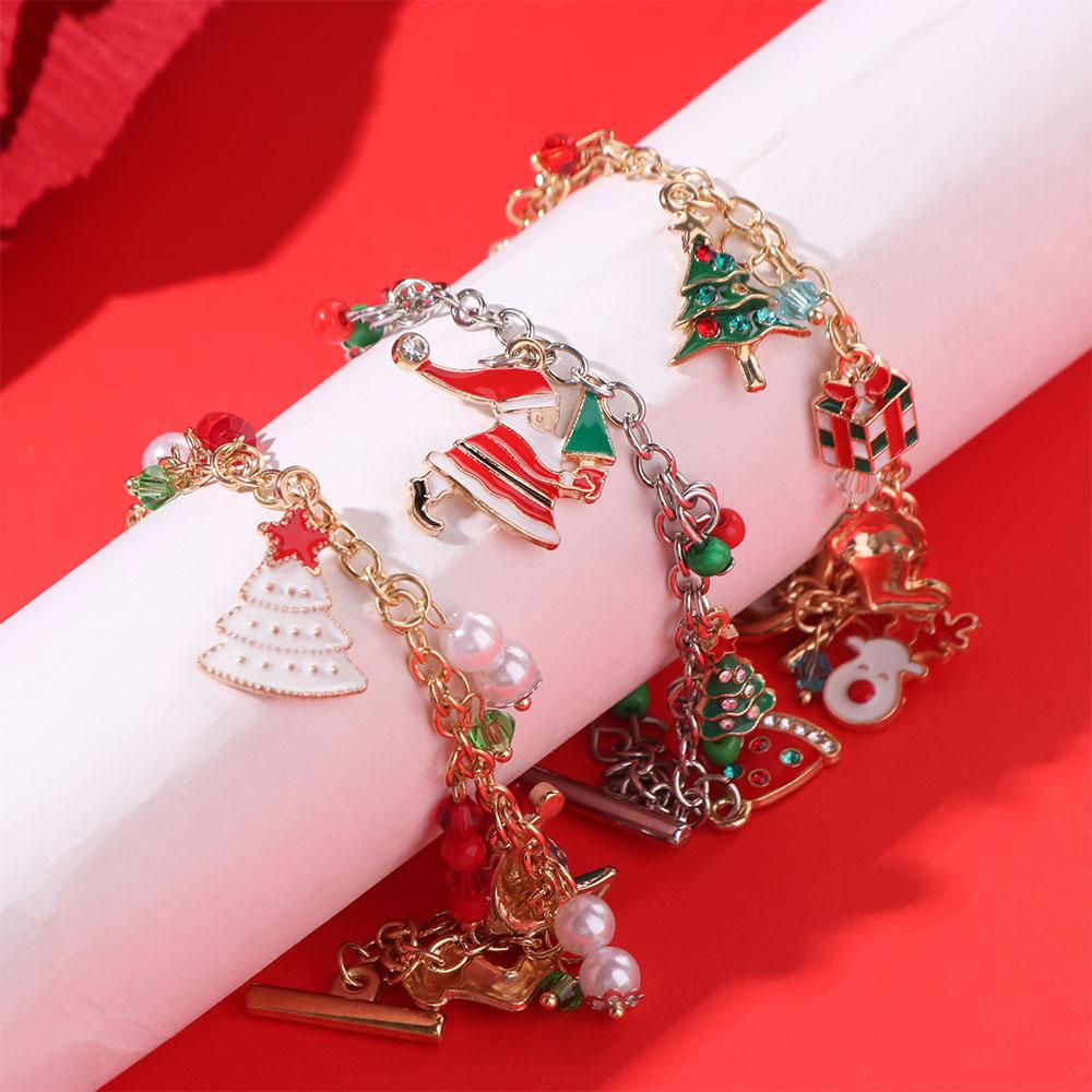 Snowflake Merry Christmas Bracelet Snowman Santa Claus Hand Chain Creative Christmas Jewelry  Girl