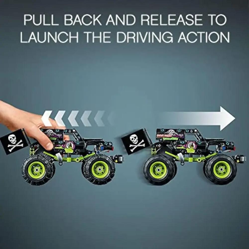 42118 Technic Monster Jam Grave Digger Fahrzeug Bausteine Set 2 in 1 Off Road Stunts Rückziehmotor Auto Spielzeug Weihnachtsgeschenke