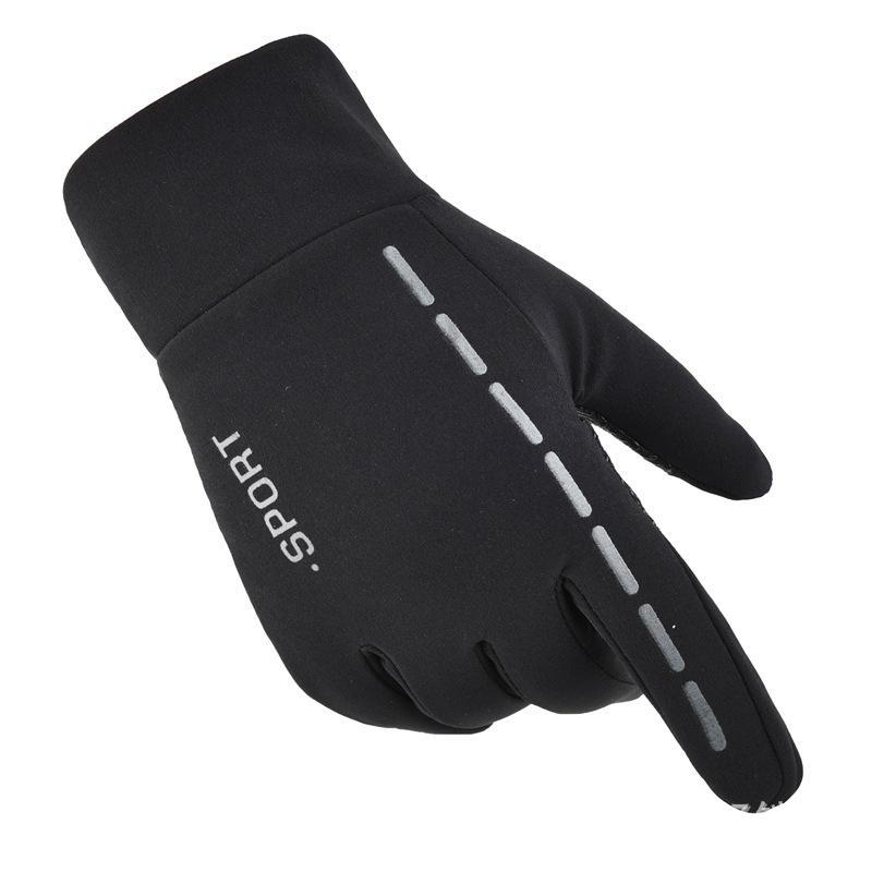 

Мужские и женские зимние велосипедные перчатки - Теплые, бархатистые на ощупь, с сенсорным экраном, нескользящие, ветрозащитные, водонепроницаемые для бега и альпинизма C красный