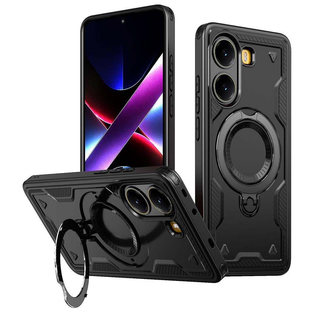 For Xiaomi Poco X7 Pro 5G/Redmi Turbo 4 5G Case Compatible with MagSafe Military Protection PC+TPU Kickstand Phone Cover