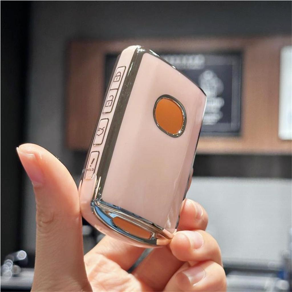 For Mazda Key Fob Cover with Leather Keychain Soft TPU Protection Key Case Compatible with Mazda 3, Mazda 3 Hatchback, 2020-2022