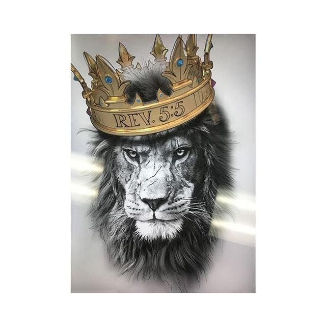 

Лев с короной, постеры, настенные художественные принты на холсте, современные HD животные, крутая картина для гостиной, офиса, домашнего декора, картина 70x120 No Frame белый