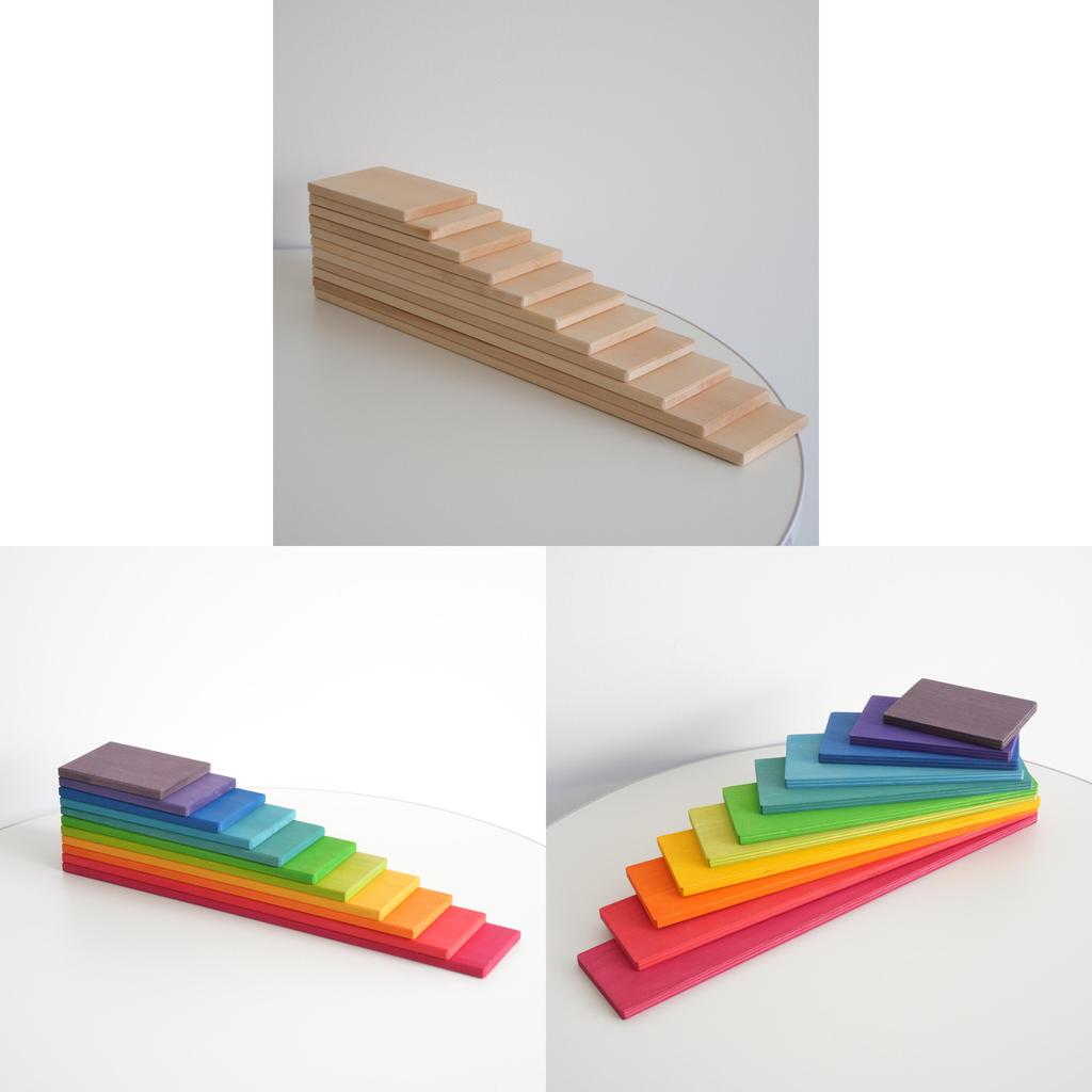 Wooden Rainbow Stacking Blocks For Early Education And Toddler Development