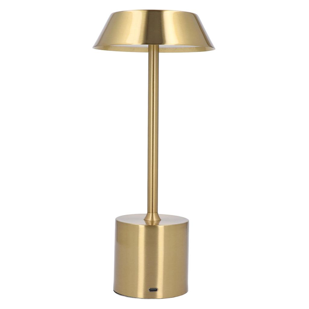 LED Kabellose Schreibtischlampe Gold Wiederaufladbar 3 Farben Touch Dimmbar Batteriebetrieben Schlafzimmerlampe für Re