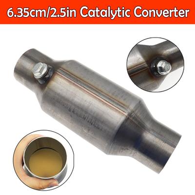 Convertitore catalitico per sistema di scarico universale per auto da 2,5 pollici/6,3 cm Convertitore saldato in acciaio inossidabile ad alto flusso Accessorio per motore per auto