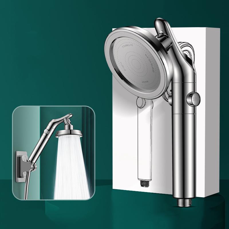 

Adjustable Handheld Overhead Spray Dual-use Shower Head Rotatable Elbow Shower Head Set Booster Large Water Output