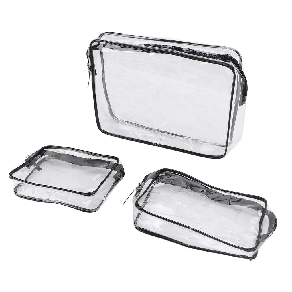 3Pcs Clear Insert Bag Transparent Makeup Toiletry Brush Zipper Insert Inner Bag Divider Storage Orga