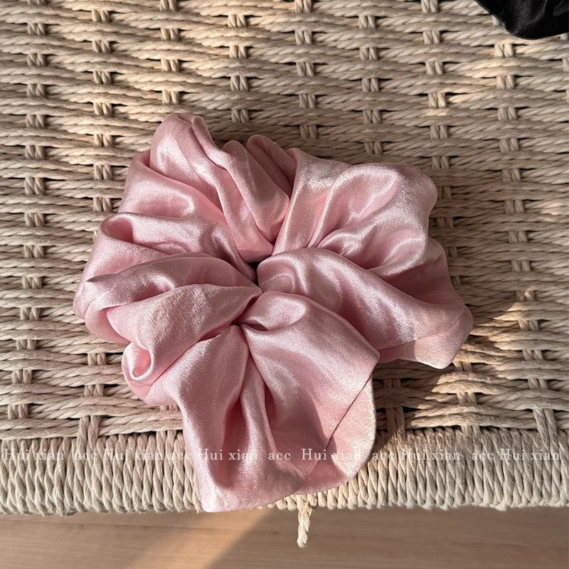French Satin Silky Large Intestine Hair Band, Women's Bun Hair, Elastic Hair Band, High-elasticity Ponytail Hair Tie, Hair Accessory