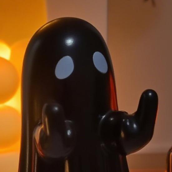 Light-Up Ghost Figurine Halloween Middle Finger Ghost Decoration Lighted Flip-off Ghost Ornament for Party Mantel Shelf Tabletop