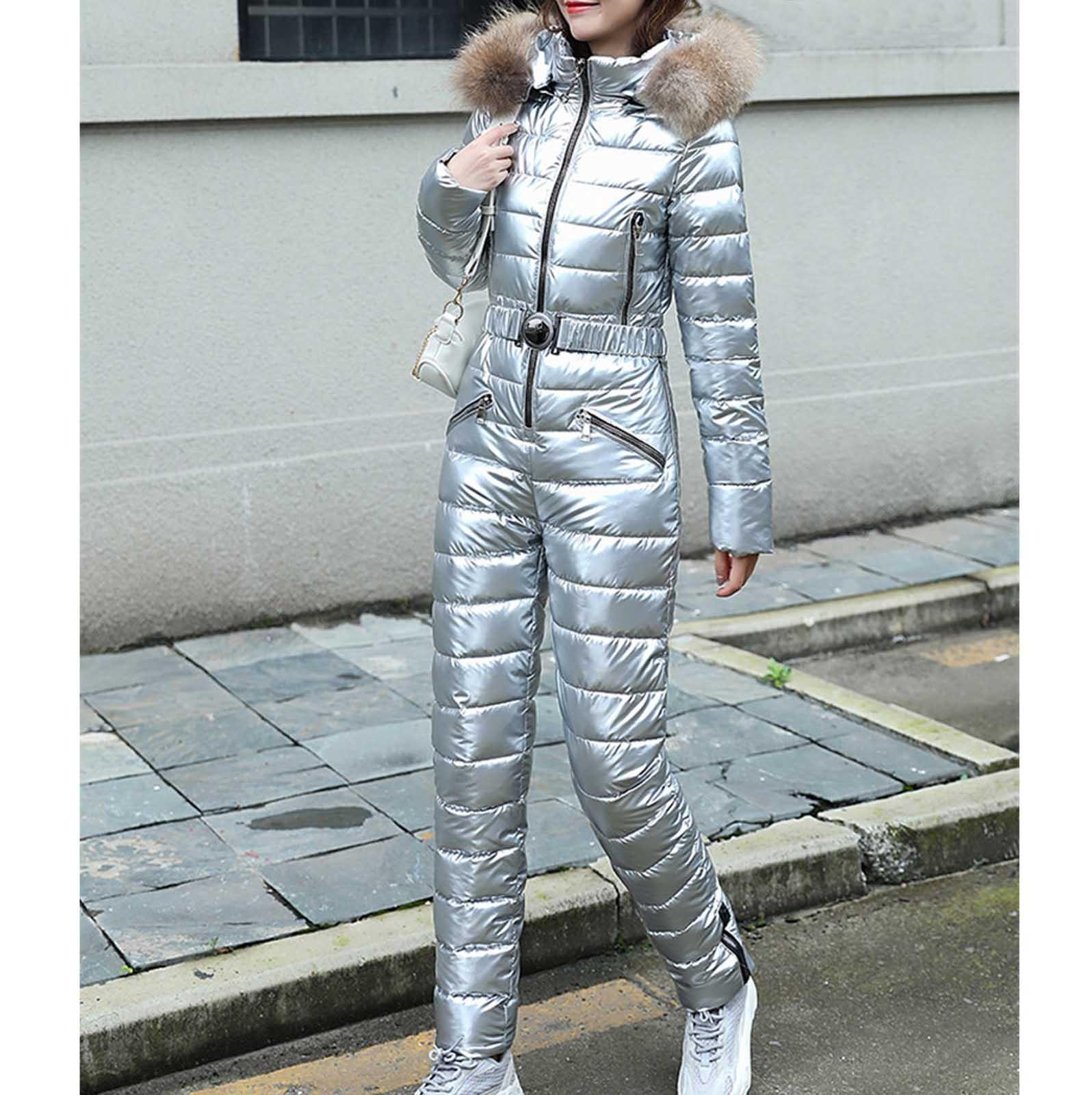 

Сплошной цвет, лыжный костюм с капюшоном, теплая утолщенная куртка-пуховик, костюм с лапшой, костюм для хлеба, цельный лыжный костюм M серебряный