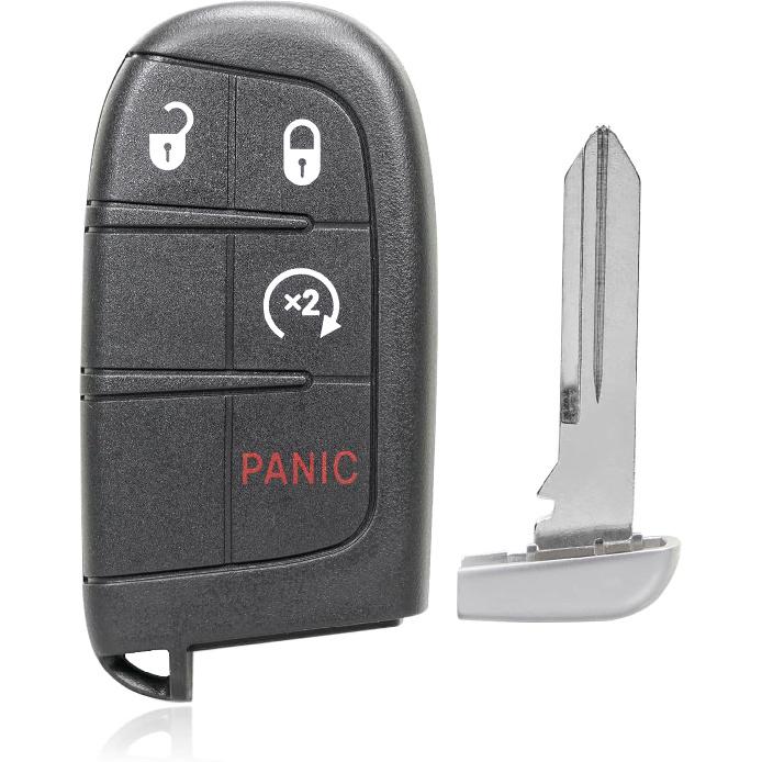 Replacement Keyless Entry Remote Car Key Fob M3N40821302 433MHz 46 Chip 4 Buttons with Start Key for 2014-2020 Jeep Grand Cherokee