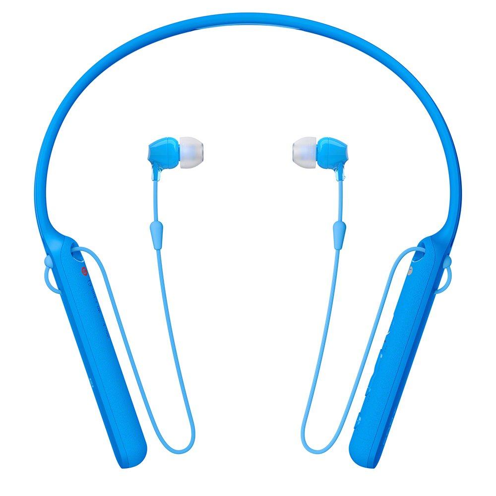 Sony Kabellose Ohrhörer Bluetooth bis zu 20 Stunden Dauerbetrieb mit 2017 Blue L WI-C400 kompatibel, Wiedergabe, In-Ear-Typ, Mikrofon, Modell, WI-C400