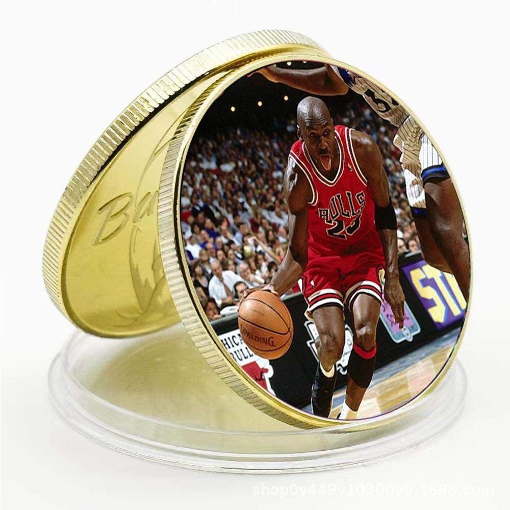Gold plated coins for basketball stars, commemorative medals for superstars, fan collection gift boxes