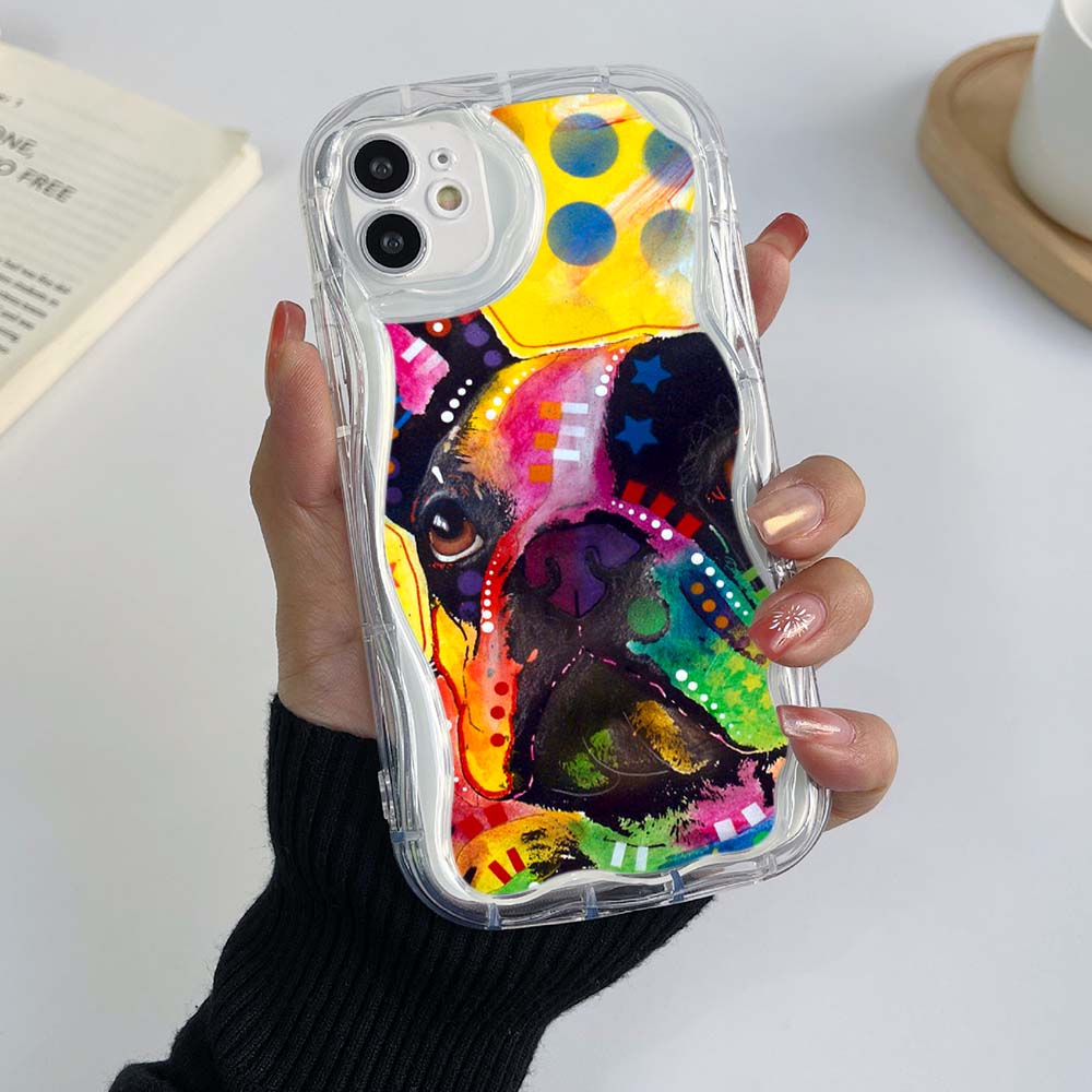 Samsung Galaxy A13 A53 A24 A14 Xiaomi Poco X5 Redmi 13C 12C 10C Huawei Honor 90 Lite Cases A44 French Bulldog Dog Exclusive Cream Pattern Soft Case